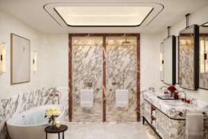 The Baccarat Downtown Dubai 5 Bed Penthouse Master Bathroom - Tower 1