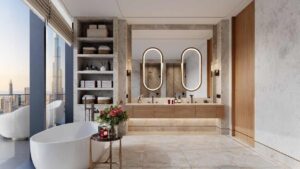 The Baccarat Downtown Dubai Apartments Master Bathroom - Tower 2