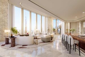 The Baccarat Downtown Dubai Duplex Penthouse Living Room - Tower 1