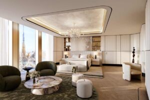 The Baccarat Downtown Dubai Duplex Penthouse Master Bedroom - Tower 1