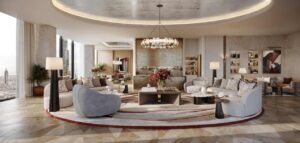 The Baccarat Downtown Dubai Penthouse Living Room - Tower 2